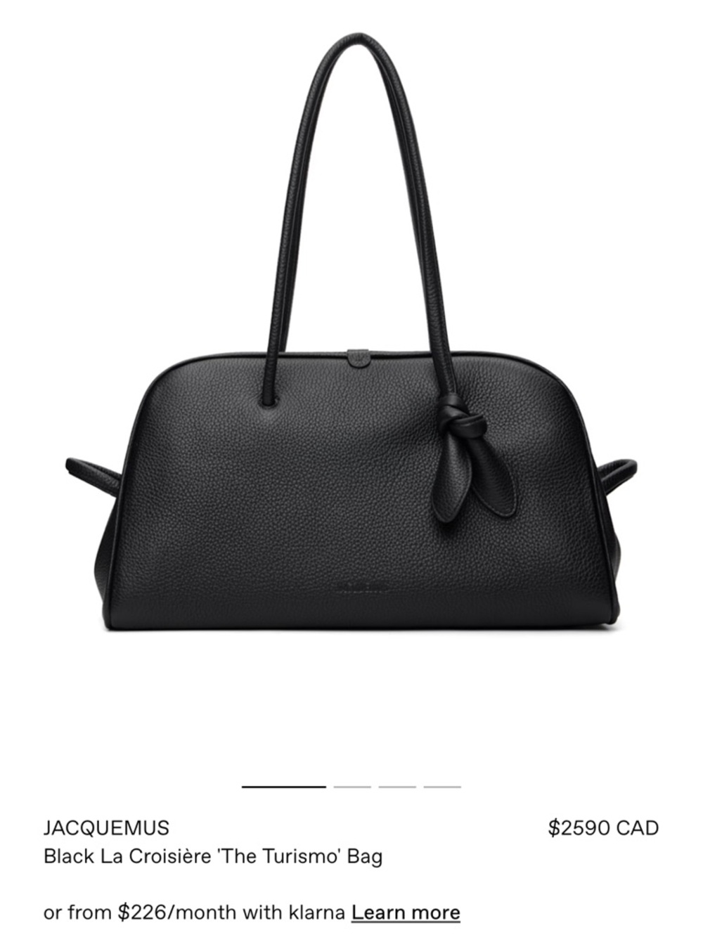 Like New, Jacquemus Turismo Handbag in black grained calfskin - Picture 4 of 7